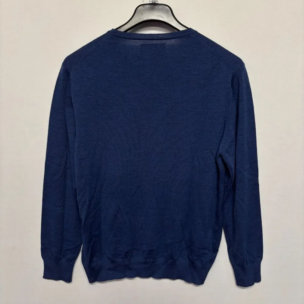 Charles Tyrwhitt Men Extra Fine Merino Wool Sweater Size Large Blue C133 -28